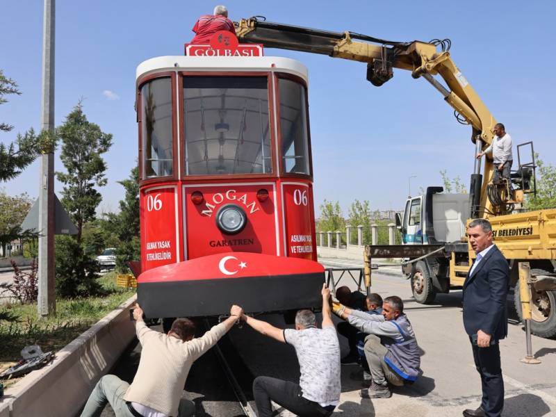 GÖLBAŞI NOSTALJİK TRAMVAYA KAVUŞTU